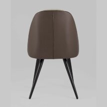 Стул Stool Group Альдо обивка экокожа коричневый рогожка серый ножки металл