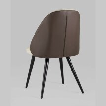 Стул Stool Group Альдо обивка экокожа коричневый рогожка серый ножки металл