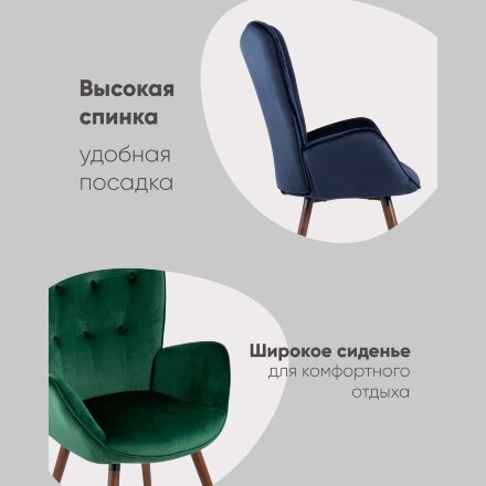 Стул Гранд велюр синий 