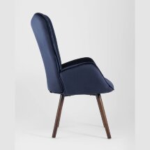 Стул Stool Group Гранд синий велюр, деревянные ножки