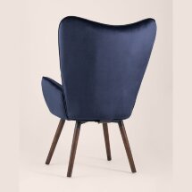 Стул Stool Group Гранд синий велюр, деревянные ножки