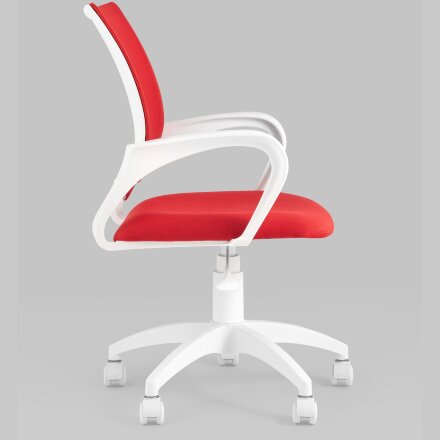Кресло офисное TopChairs ST-BASIC-W красная ткань крестовина белый пластик 