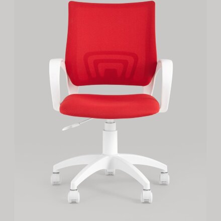 Кресло офисное TopChairs ST-BASIC-W красная ткань крестовина белый пластик 