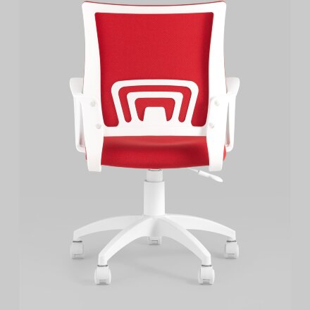 Кресло офисное TopChairs ST-BASIC-W красная ткань крестовина белый пластик 