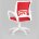 Кресло офисное TopChairs ST-BASIC-W красная ткань крестовина белый пластик 