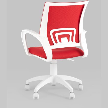Кресло офисное TopChairs ST-BASIC-W красная ткань крестовина белый пластик 