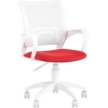 Кресло офисное Stool Group TopChairs ST-BASIC-W красная ткань крестовина белый пластик
