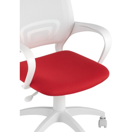 Кресло офисное TopChairs ST-BASIC-W красная ткань крестовина белый пластик 
