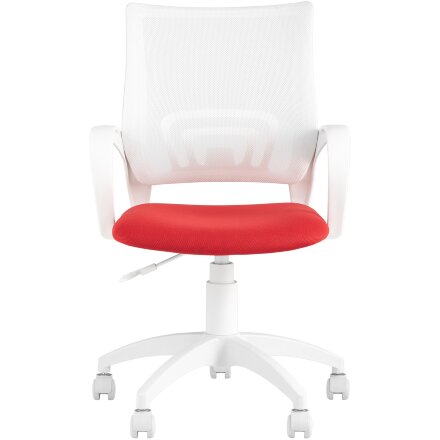 Кресло офисное TopChairs ST-BASIC-W красная ткань крестовина белый пластик 