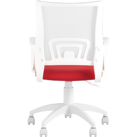 Кресло офисное TopChairs ST-BASIC-W красная ткань крестовина белый пластик 