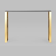 Консоль Stool Group КРОСС 115*30 золото стекло smoke закаленное каркас нержавеющая сталь