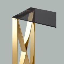 Консоль Stool Group КРОСС 115*30 золото стекло smoke закаленное каркас нержавеющая сталь