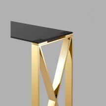 Консоль Stool Group КРОСС 115*30 золото стекло smoke закаленное каркас нержавеющая сталь