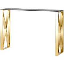 Консоль Stool Group КРОСС 115*30 золото стекло smoke закаленное каркас нержавеющая сталь