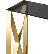Консоль Stool Group КРОСС 115*30 золото стекло smoke закаленное каркас нержавеющая сталь