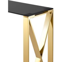 Консоль Stool Group КРОСС 115*30 золото стекло smoke закаленное каркас нержавеющая сталь
