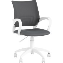 Кресло офисное Stool Group Topchairs ST-BASIC-W серая ткань крестовина белый пластик