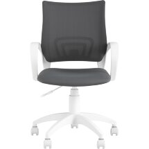 Кресло офисное Stool Group Topchairs ST-BASIC-W серая ткань крестовина белый пластик