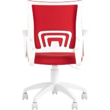 Кресло офисное Stool Group Topchairs ST-BASIC-W спинка белая сетка сиденье красная ткань крестовина белый пластик
