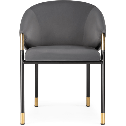 Стул на металлокаркасе Molton gray / black/ gold 