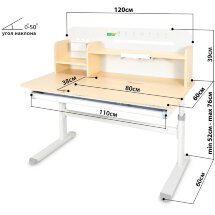 Детский стол Ergokids Bravo Max Maple/Grey  арт. TH-360 Max MG/G  - столешница клён / накладки на ножках серые  коробок-2 шт.