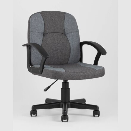Компьютерное кресло Stool Group TopChairs Comfort офисное серое в текстильной обивке с механизмом регулировки по высоте 