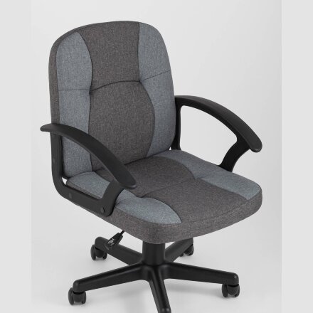 Компьютерное кресло Stool Group TopChairs Comfort офисное серое в текстильной обивке с механизмом регулировки по высоте 