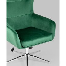 Кресло Stool Group Артис зеленое обивка велюр регулируемое на металлической ножке