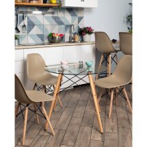Стол Eames DSW D80 стеклянный