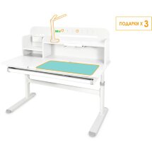 Детский стол Ergokids Bravo Max White/Grey  арт. TH-360 Max WG/G  - столешница белая / накладки серые  коробок-2 шт.