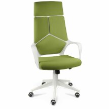 Кресло офисное / IQ / (White plastic green) белый пластик / зеленая ткань