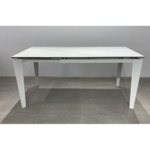 Стол DF511T matte white marble/white 1200(+500)*800   ЭКСКЛЮЗИВ (Образец из салона)