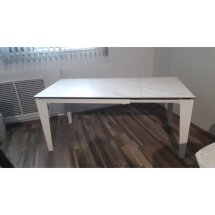 Стол DF511T matte white marble/white 1200(+500)*800   ЭКСКЛЮЗИВ (Образец из салона)