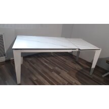 Стол DF511T matte white marble/white 1200(+500)*800   ЭКСКЛЮЗИВ (Образец из салона)