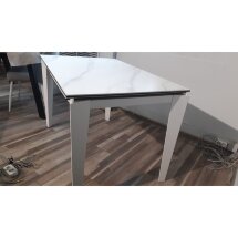 Стол DF511T matte white marble/white 1200(+500)*800   ЭКСКЛЮЗИВ (Образец из салона)