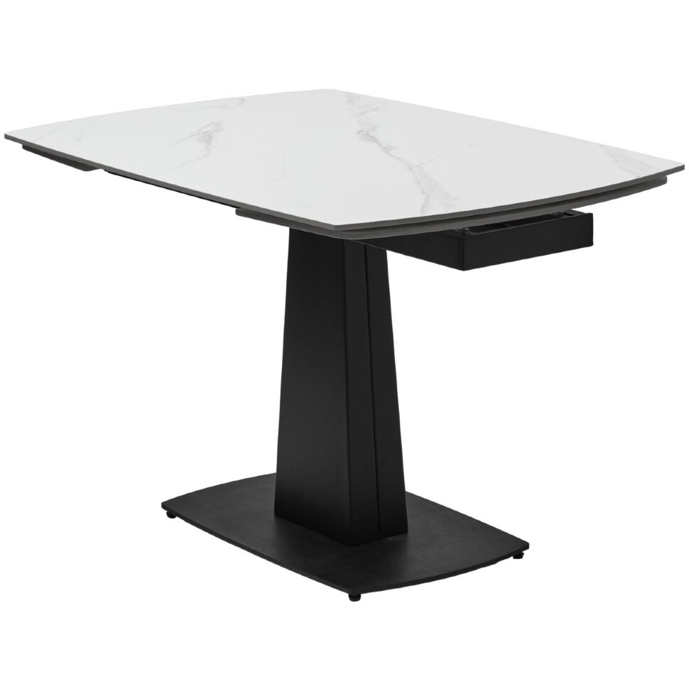 Стол BALDE 140 MATT WHITE MARBLE SOLID CERAMIC / BLACK, ®DISAUR Стол BALDE 140 MATT WHITE MARBLE SOLID CERAMIC / BLACK, ®DISAUR