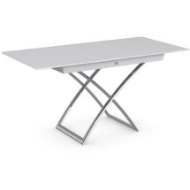 Стол MAGIC-J CS/5041-G, P77 chrome/ P64 white/ glass GXW extrawhite