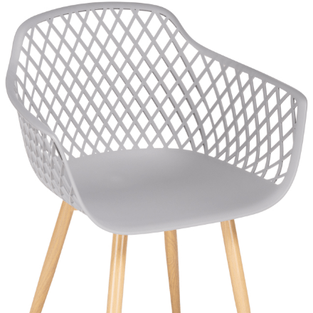 Пластиковый стул Rikon gray / wood 