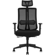 Компьютерное кресло TopChairs для руководителя TopChairs Post офисное черное обивка сетка ткань крестовина пластик