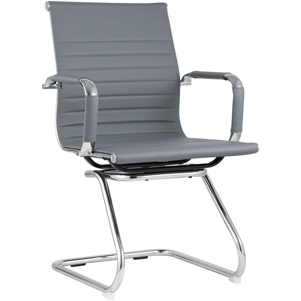 TopChairs Visit серое, обивка из экокожи, металический каркас 