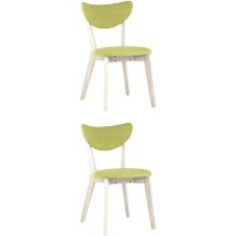Комплект из двух стульев Stool Group SVEN салатовый обеденный деревянный массив гевеи цвет беленый дуб