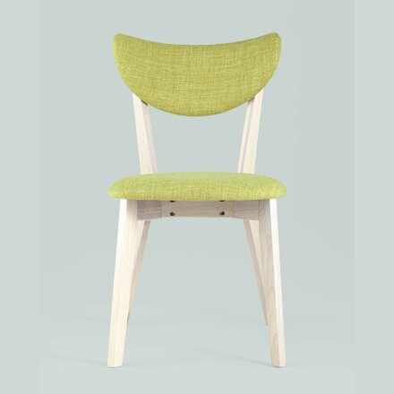 Комплект из двух стульев Stool Group SVEN салатовый обеденный деревянный массив гевеи цвет беленый дуб 