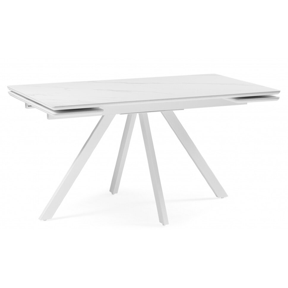 Керамический стол Вилли 140 (200) х 80 белый мрамор alpin white / snow white / белый Керамический стол Вилли 140 (200) х 80 белый мрамор alpin white / snow white / белый