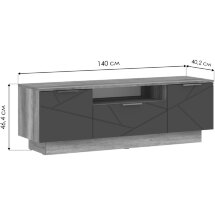 ТВ-тумба Диамо ТБ 04 софт графит / дуб каньон