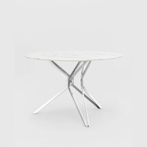 Стол обеденный Stool Group Балтимор 120*120 белый стеклянный