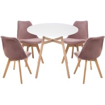 Обеденная группа Мебель Китая Арги 90 light purple / white / wood