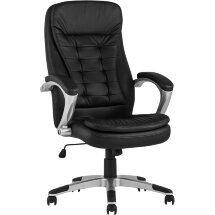 Компьютерное кресло Stool Group TopChairs Control офисное черное обивка экокожа, механизм качания Top Gun
