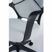 Кресло офисное / IQ / (black+grey) черный пластик / светло серая ткань