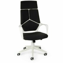 Кресло офисное / IQ / (white+black) белый пластик / черная ткань