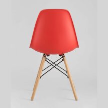Стул Eames SIMPLE DSW красный, литой полипропилен, стальной каркас, натуральный массив бука